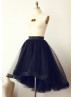 Black Hi Low Tulle Short Skirt